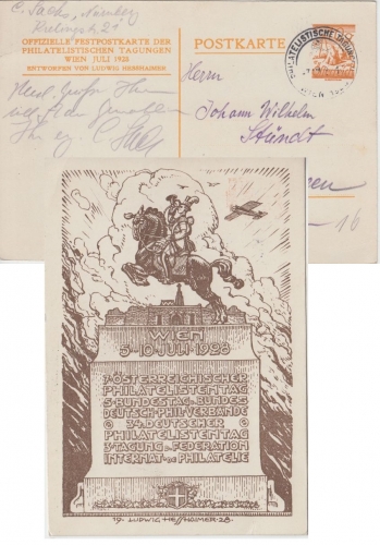 Österreich - Philatelistische Tagung Wien 1928 10 Gr. Privatganzsache SST 7.8.