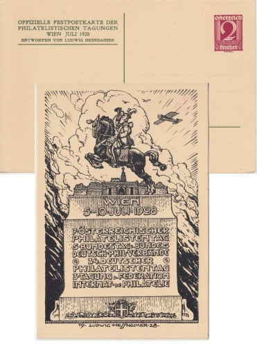Österreich - Philatelistische Tagung Wien 1928 2 Gr. Privatganzsache ungebr.
