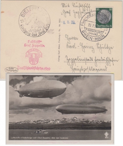 DR - LZ 130 Landungsfahrt Bielefeld Frankfurt a/M - Friedrichshafen 23.7.39
