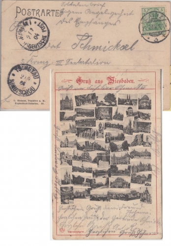 Kiautschou - Incoming sw-AK Mainz - Kaumi 1904 Durchgang Tsingtau
