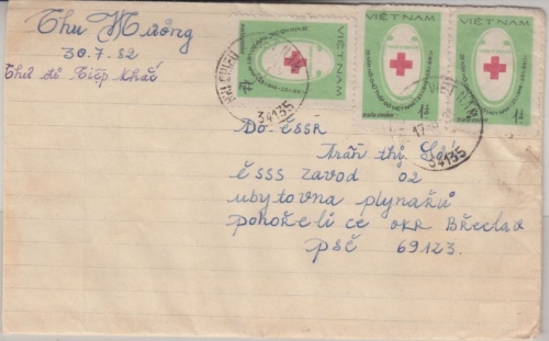 Vietnam - 3x1 D. 35 J. Rotes Kreuz Brief i.d. CSSR Nhi Chieu - Breclav 1982