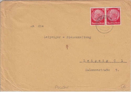 DR-Infla - Meseritz 1923 Firmenbrief (Vordruckkuvert) n. Leipzig