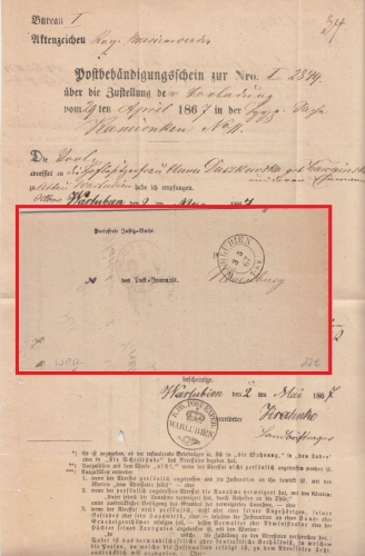 NDP - Warlubien 3.5.67 K2 Insinuationsdokument n. Neuenburg - mit Inhalt