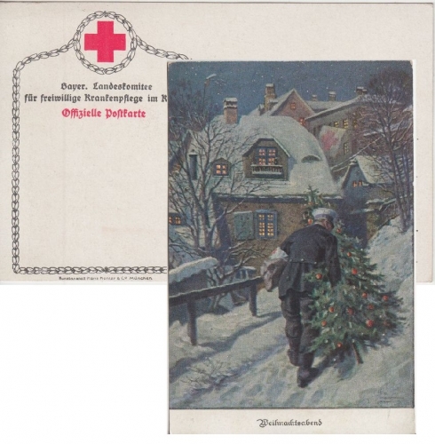 Bayern Bayer. Landeskomitee f. freiw. Krankenpflege farb. Künstlerkarte ca. 1915