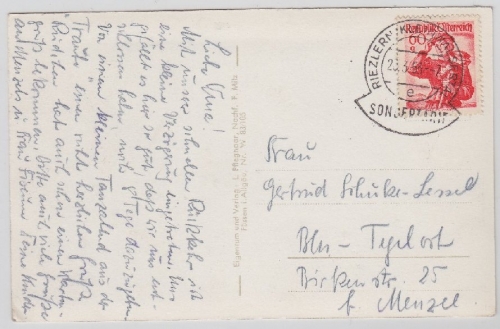Österreich - 60 Gr. Trachten Karte Riezlern Kleinwalsertal - Berlin 1953