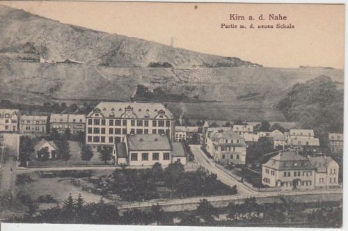 Rheinland-Pfalz - Kirn a.d. Nahe sw-Ortsansicht (Schule etc.) gelaufen 1920