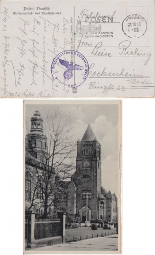 DR - Posen 1943 "Brücke und Bastion zwischen Reich und Osten" Feldpostkarte n.