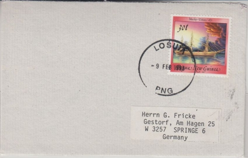 Papua New Guinea PNG - 30 T. Segelschiff Brief Losuia - Springe 9.2.1993