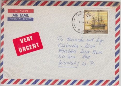 Papua New Guinea PNG - 17 T. Segelschiff Brief Goroka - Kiunga 31.1.1989