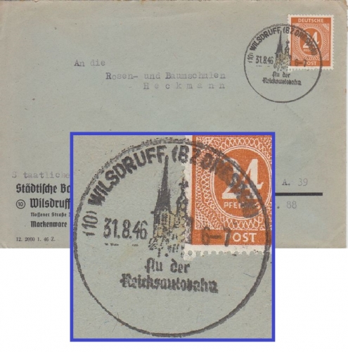 All.Bes./Kontrollrat - (10) Wilsdruff 1946 teilapt. Handwerbestempel Firmenbrief