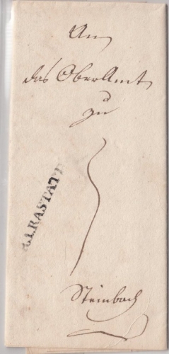 Baden - R1 Rastatt Th&T Postanstalt L1 Dienstbrief n. Steinbach 1808 - m. Inhalt