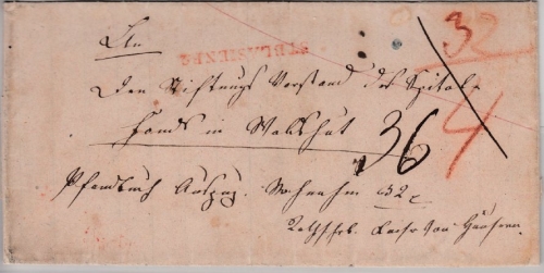 Baden - St. Blasien R2 Nachnahmebrief n. Waldshut 30.12.1850 - mit Inhalt