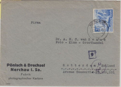 DR - 25 Pfg Leipziger Frühjahrsmesse Zensurbrief n. HOLLAND Nerchau 1940 n.