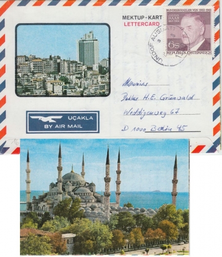 Österreich - UNDOF AUSBATT 1989 Luftpostbrief Lettercard v. Damaskus - Berlin