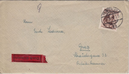 Österreich - 1,40 S. Trachten Eilbrief Wien - Graz 25.7.1951