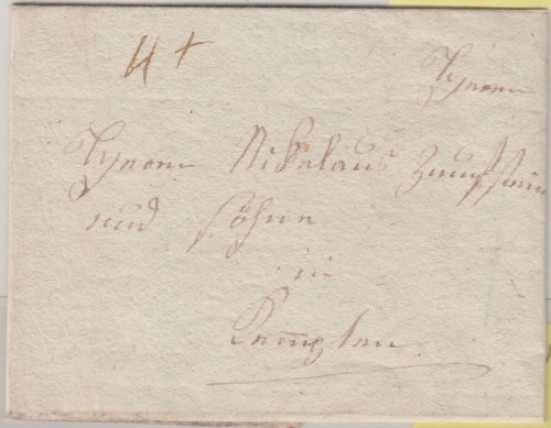 Bayern - Krumbach 1809 Portobrief n. Kempten mit Inhalt (Bestellung)