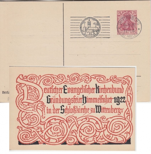 DR - 75 Pfg. Germania Privat-GA Gründungsfeier Ev. Kirchenbund Wittenberg 1922