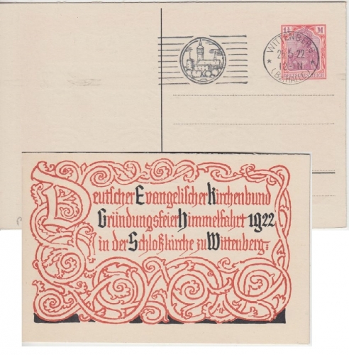 DR - 1 1/4 M. Germania Privat-GA Gründungsfeier Ev. Kirchenbund Wittenberg 1922