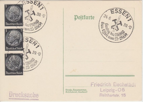 DR - Essen 1939 Gautag der NSDAP Gau Essen SST Drucksachenkarte