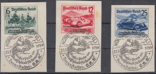 DR - Nürburgring-Rennen Satz/Briefstücke m. SST Nürburgring (Eifel) 23.7.39