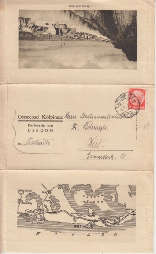 DR - Kölpinsee 1933 bebilderter Faltbrief n. Kiel