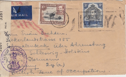 Ostafrikanische Gemeinschaft - 1 Sh. Landschaften u.a. Zensurbrief Nairobi 1947