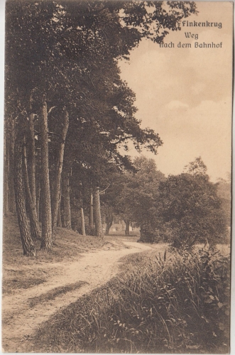 Brandenburg - Finkenkrug Weg zum Bahnhof sw-AK gelaufen ca. 1910