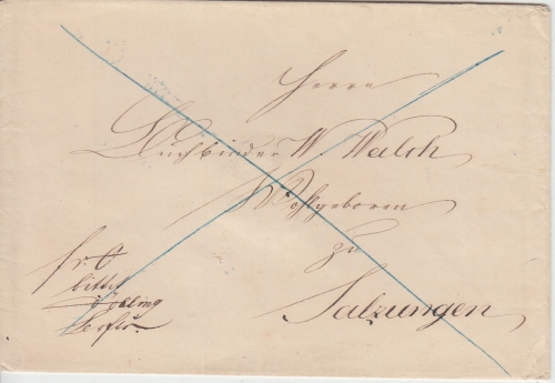 Thurn & Taxis - Salzungen 1852(?) portofreier Ortsbrief (?)