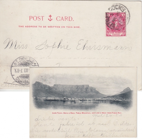 Cape of Good Hope - 1 P. sw.AK (Cape Town + Table Mountain) n. Freiburg 1903