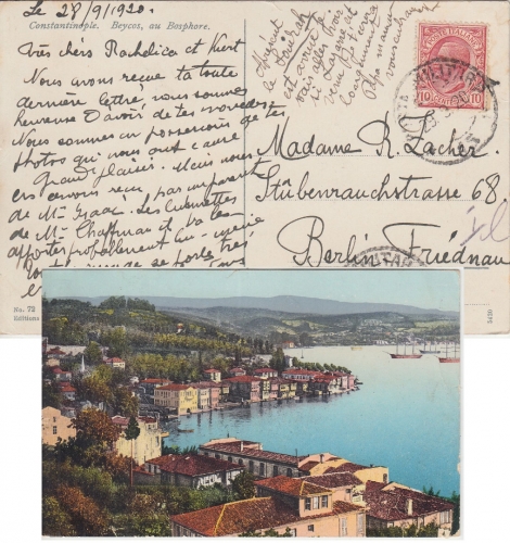 Italien/Levante - 10 C. Karte Poste Militare No45 (Constantinopel) - Berlin 1920