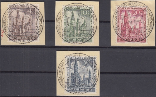 Berlin - Kaiser-Wilh.-Gedächtniskirche Satz Pracht-Briefstücke ESST Berlin 1953