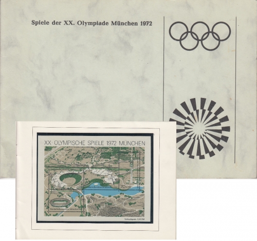 BRD - XX. Olympiade München 1972 Ministerheft mit Markenausgaben ex 1968-1972
