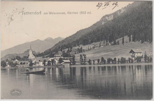 Österreich/Kärnten - Techendorf a. Weissensee sw-AK gelaufen 1909
