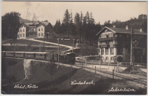 Österreich/NÖ - Winterbach Hotel Koller u. Lehrerkeim sw-Fotokarte 1930