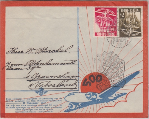 Niederl. Indien - 7 1/2 u. 12 1/2 C. Pfadfinder-Welttreffen Luftpostbrief 1937