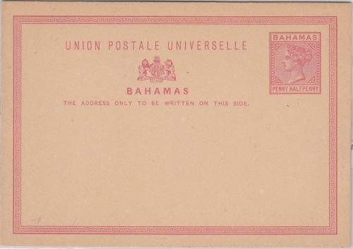 Bahamas - 1 1/2 P. Victoria Ganzsache ungebraucht