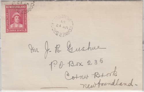 Newfoundland - 3 C. Elisabeth Ortsbrief Corner Brook 1938
