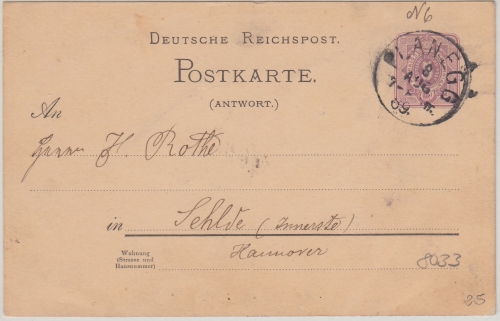 DR/Bayern - Planegg 8. AUG 89 bayer. K1 5 Pfg. Ganzsache Antwortteil n. Sehlde