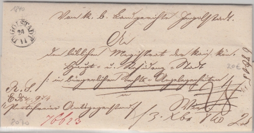 Bayern/Österreich - Ingolstadt 24/11 Fingerhut-K1 Regierungssache n. Wien 1840