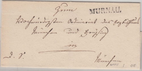Bayern - Murnau L1 Dienstbrief Ohlstadt - München 1831