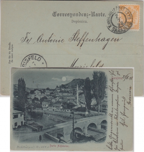 Bosnien & Herzegowina - 2 Kr. Doppeladler Karte KuK Militärpost XXXII Sarajevo
