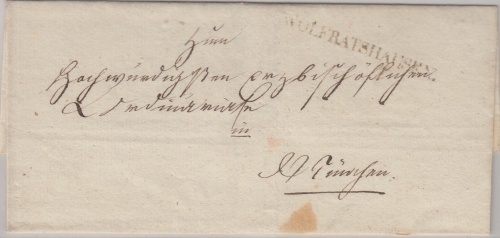 Bayern - Wolfratshausen L1 4 Kr. Portobrief n. München/bischöfl. Ordinariat 1828