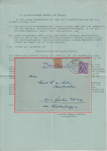 AM-Post - Goslar 18.11.45 Drucksache (Parteigründung NLP)