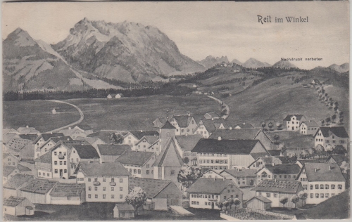 Bayern - Reit im Winkl Ortsansicht sw-AK gelaufen 1913