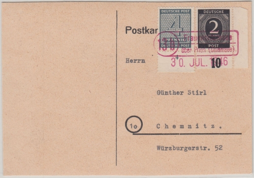 All.Bes. - (13b) Frauenchiemsee ü. Prien Landpost-Ra2 Drucksache Dat.-L1 30.7.46