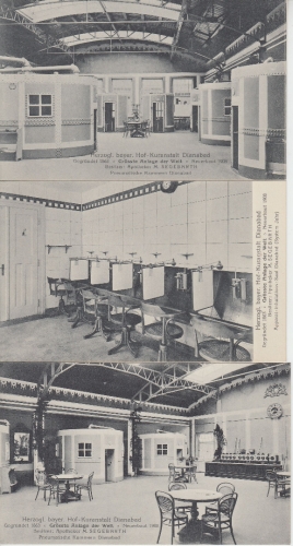 Bayern - Bad Reichenhall Kuranstalt Dianabad 3 sw-AK/Innenansichten ca. 1910
