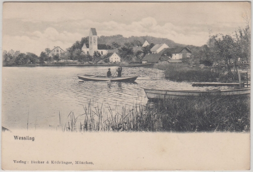 Bayern - Wessling Ortsansicht sw-AK gelaufen 1906