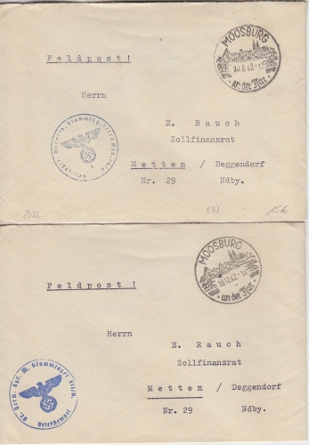 DR - Moosburg 1942 2 Feldpostbriefe M.Stalag VIIA n. Metten