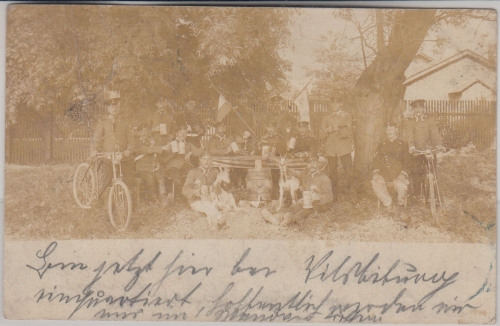 Bayern - Vilsbiburg Soldaten Manöver (?) sw-Fotokarte gelaufen Taufkirchen 1901