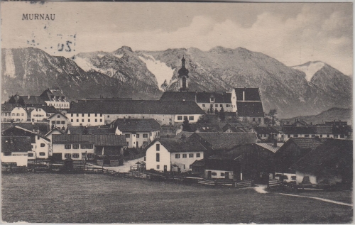Bayern - Murnau Ortsansicht sw-AK gelaufen 1920